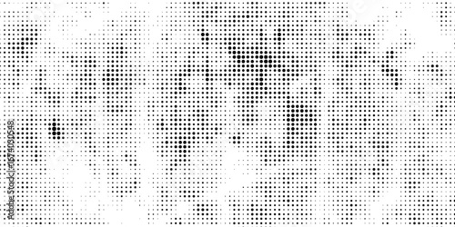 Grunge halftone gradient texture. Fading grit noise background. Sandy gritty wallpaper. Retro pixelated backdrop. Black and white anime or manga comic overlay. eps10