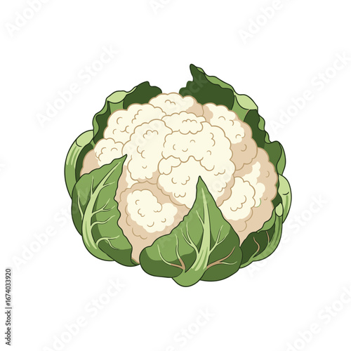 Pixel art cauliflower vegetable food element fresh healthy organic natural ingredient growing garden
