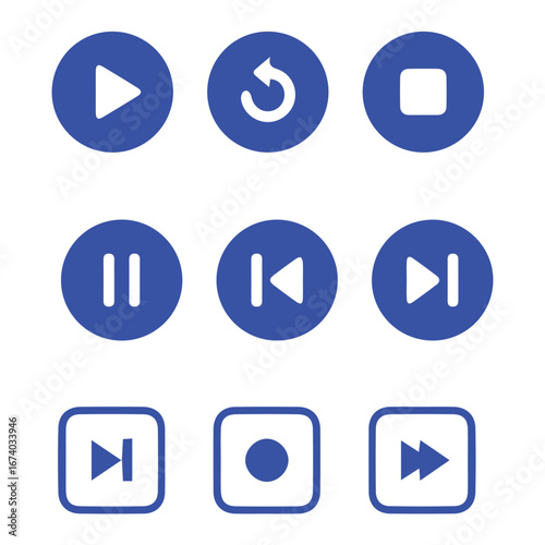 Blue Media Player Control Icons Set – Play, Pause, Stop, Forward, Rewind Buttons Free Download Blue Media Player Control Icons Set – Play, Pause, Stop, Forward, Rewind Buttons - GFXLoad