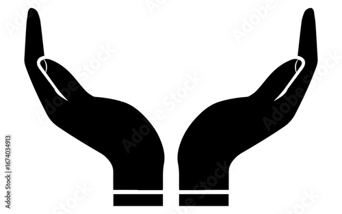 Two-Hands Protecting Icons, Two hands - Free hands and gestures icons, Black Two Hands Logo Images