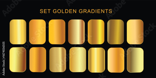 Gold Gradient Rectangles for Elegant Packaging and Branding set