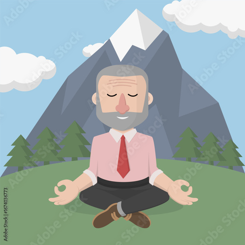 Business man with beard as Arabic business man vector illustration design