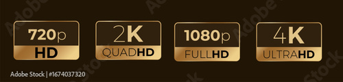 Resolution formats: 720p hd, 2k quad hd, 1080p full hd, 4k ultra hd icons on black.