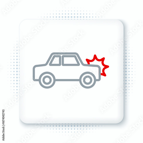 Line Car icon isolated on white background. Insurance concept. Security, safety, protection, protect concept. Colorful outline concept. Vector