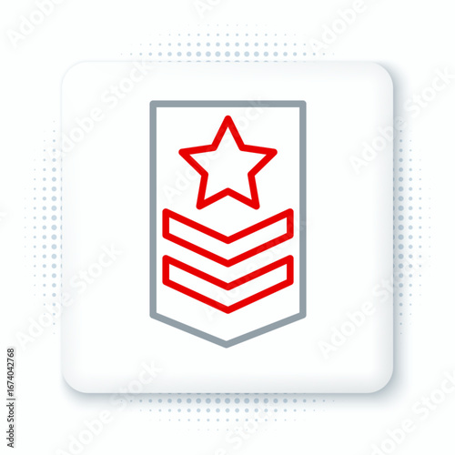 Line Chevron icon isolated on white background. Military badge sign. Colorful outline concept. Vector