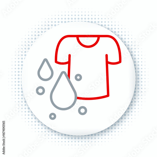 Line Dirty t-shirt icon isolated on white background. Colorful outline concept. Vector