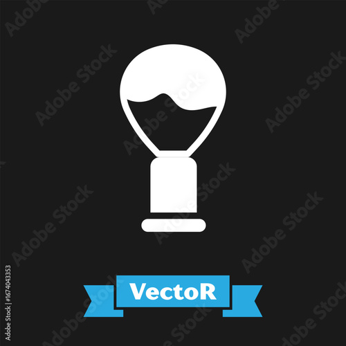White Shaving brush icon isolated on black background. Barbershop symbol. Vector Illustration