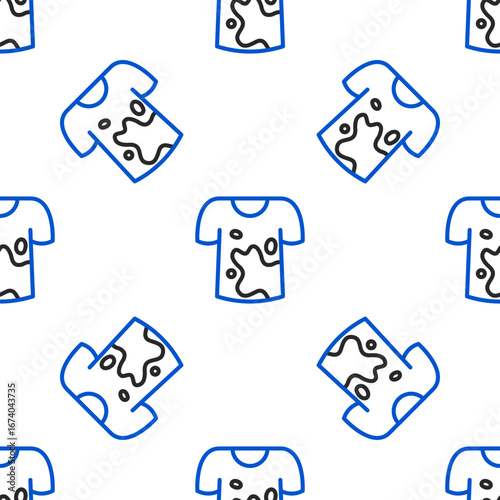 Line Dirty t-shirt icon isolated seamless pattern on white background. Colorful outline concept. Vector