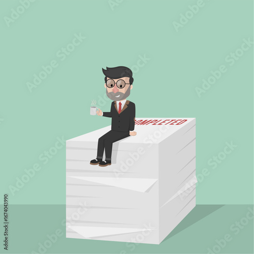 Business man with beard as Arabic business man vector illustration design
