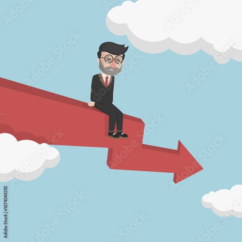 Business man with beard as Arabic business man vector illustration design