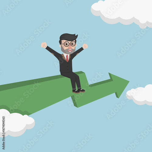 Business man with beard as Arabic business man vector illustration design