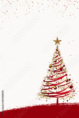 Christmas background poster element christmas tree star etc, gold red theme