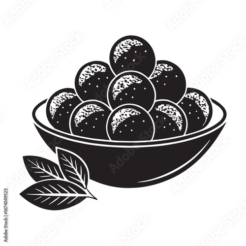 Black falafel Silhouette Vector, High Quality Illustration on White Background