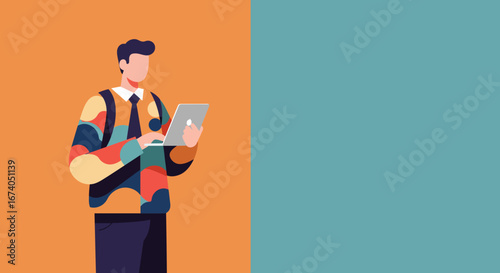 Modern professional working on a laptop, symbolizing digital productivity, creativity, and remote work. Ideal for business, education, or technology concepts.