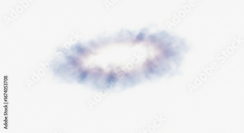 柔らかな青紫の光輝く、幻想的なリング状オーロラ. AI Generated