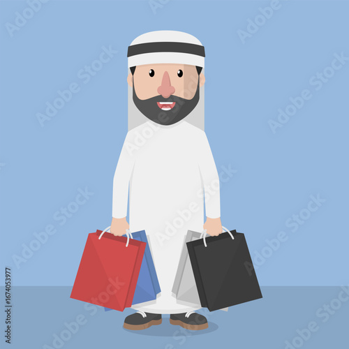 Business man with beard as Arabic business man vector illustration design
