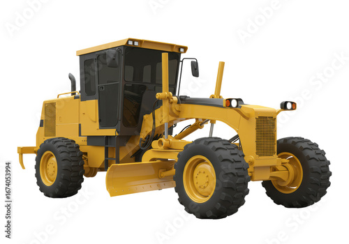 Isolated Motor Grader Construction Equipment Roadwork, Leveling and Grading Machine
