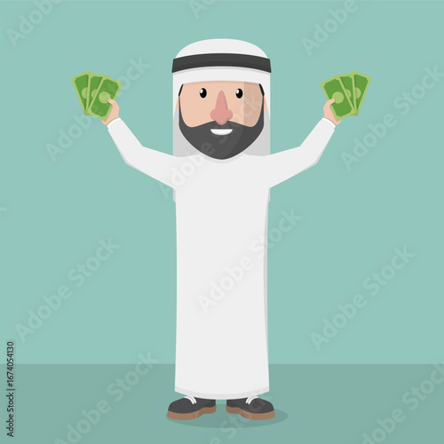 Business man with beard as Arabic business man vector illustration design