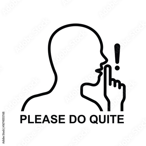 Please do quite icon isolated on background vector illustration