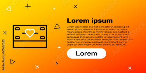 Line Donation and charity icon isolated on yellow background. Donate money and charity concept. Colorful outline concept. Vector