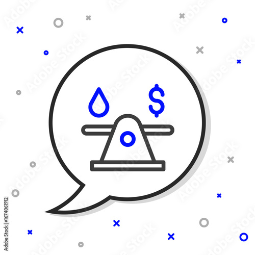 Line Oil exchange, water transfer, convert icon isolated on white background. Colorful outline concept. Vector
