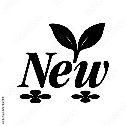New growth & fresh, sprouting leaves graphic