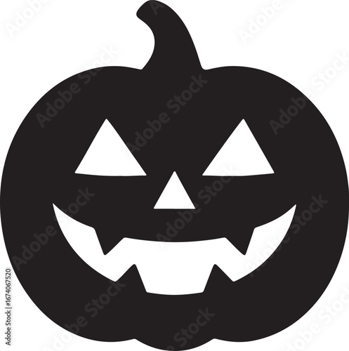 Halloween jack o lantern pumpkin with carved scary face decoration in autumn night