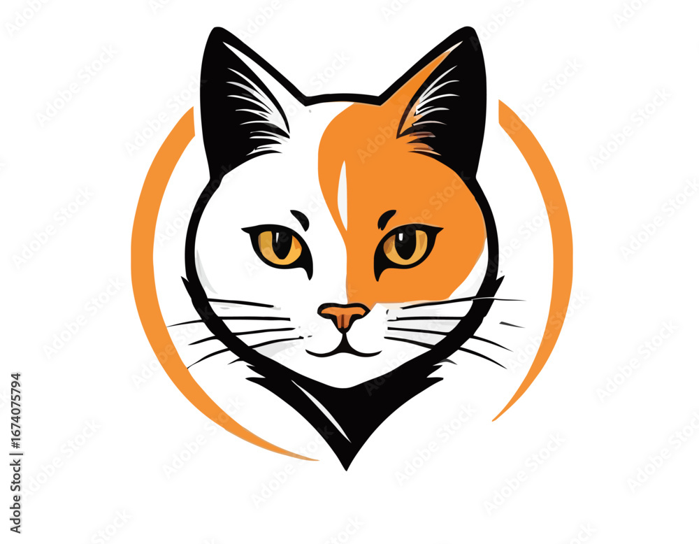 Fototapeta premium Cat Head Vector Art, Intricate Powerful and Ready for Print or Web, Sharp Details. Strong Identity. Timeless Design, Symbolize Strength 