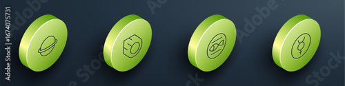 Set Isometric line Planet Saturn, Comet, Pisces zodiac and Symbol Mercury icon. Vector