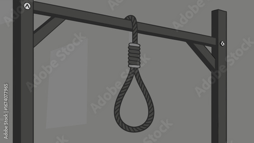 Gallows and Noose Illustration.