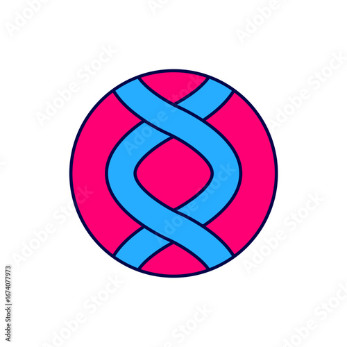 Filled outline DNA symbol icon isolated on white background. Genetic engineering, genetics testing, cloning, paternity testing. Vector