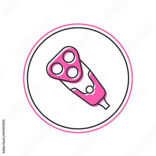 Filled outline Electric razor blade for men icon isolated on white background. Electric shaver. Vector