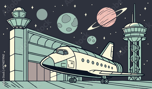 outside view of a space ship 