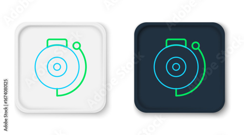 Free Download Line Ringing alarm bell icon isolated on white background. Fire alarm system. Service bell, handbell sign, notification symbol. Colorful outline concept. Vector - GFXLoad