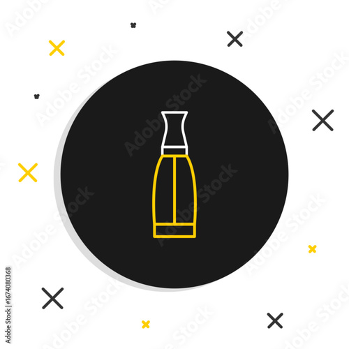 Line Vape liquid bottle for electronic cigarettes icon isolated on white background. Colorful outline concept. Vector