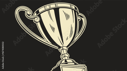 Award Cup Illustration Trophy Champion Winner Achievement Success Icon.