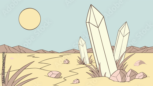 Desert Crystal Landscape.