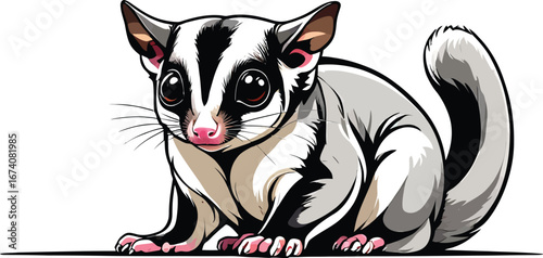 Cute cartoon a illustrator vector sugar glider