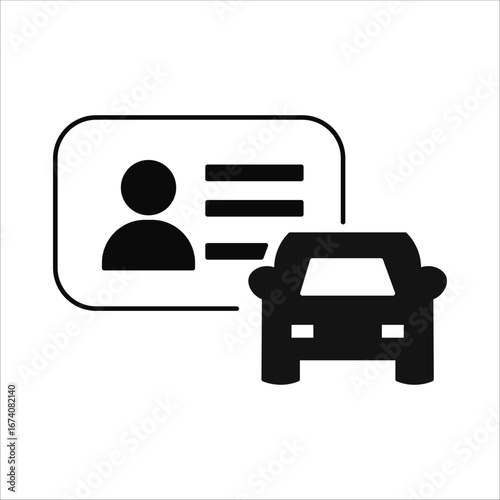driving licence icons. simple solid vector