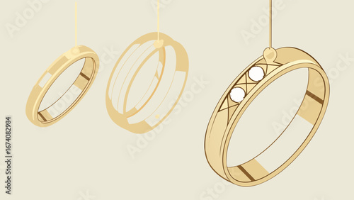 Elegant Gold Rings with Diamonds Jewelry Wedding and Engagement Designs.