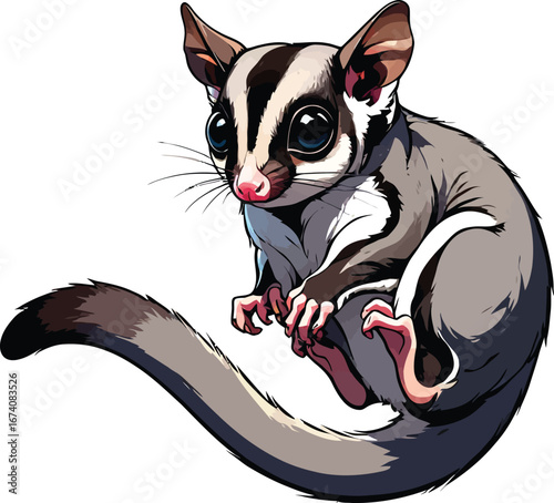 Cute cartoon a illustrator vector sugar glider