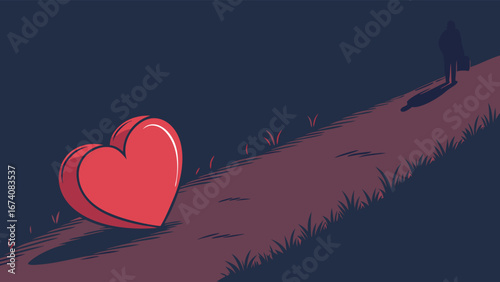 Lonely Heart Path at Night.