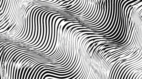 Wallpaper Mural Black and White Abstract Lines in Wavy Pattern with Enticing Depth Torontodigital.ca