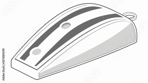 Graphic Illustration of a Motorcycle Fuel Tank Isolated on White.