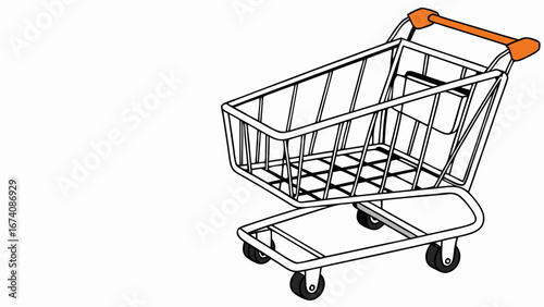 Simple Shopping Cart Illustration.