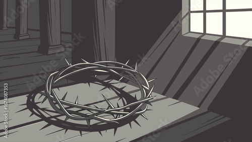 Crown of Thorns in Dim Light.
