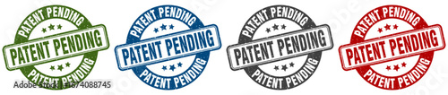 patent pending stamp. patent pending round stamp set isolated on white background