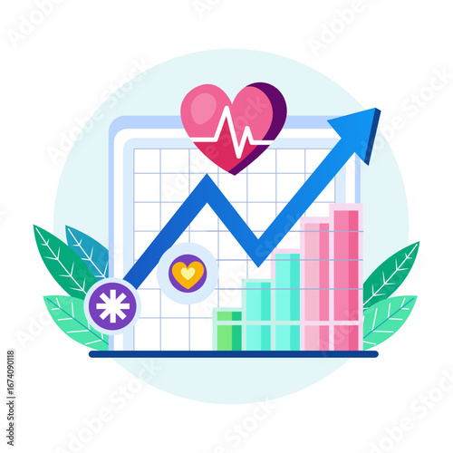 An illustration of health improvement designed in flat style
