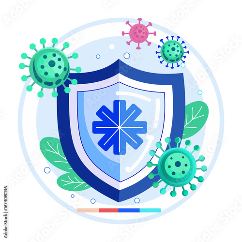Flat style illustration denoting a disease prevention
