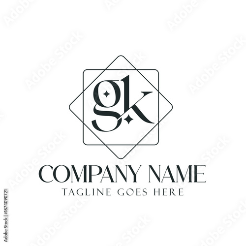 Letter GK or KG Creative Luxury Vector Logo Design for Jewelry, Boutique, and Business